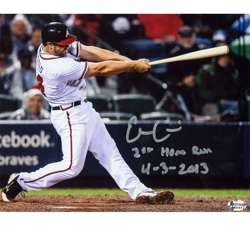 3024 8 x 10 in. Evan Gattis Signed Atlanta Braves Unframed MLB Photo - Swinging with 1st Home Run 4-3-2013 Inscription -  Radtke Sports