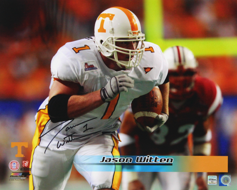 Picture of Radtke Sports 8550 16 x 20 in. Jason Witten Signed NCAA Tennessee Volunteers Photo&#44; White Jersey