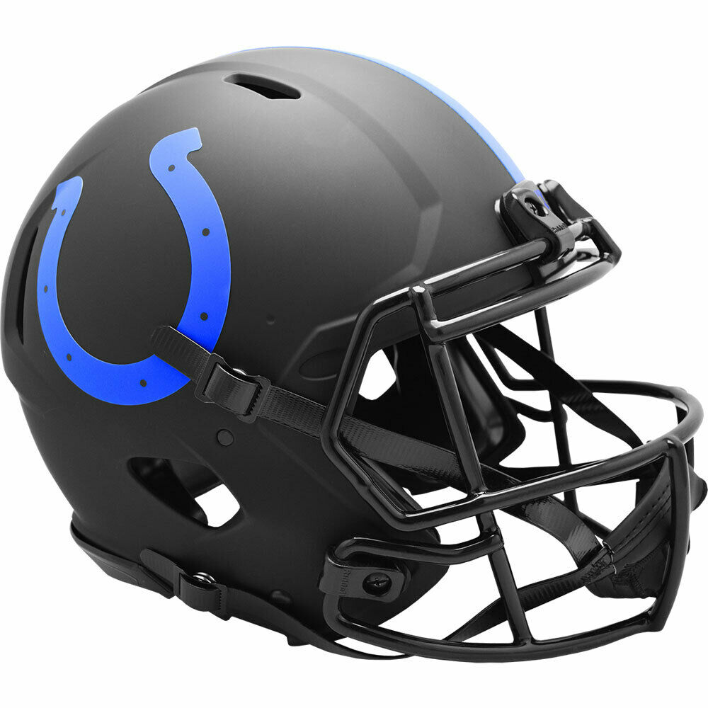 colts-ecl-auth Indianapolis Colts Unsigned Eclipse Authentic Full Size Riddell Helmet, Black