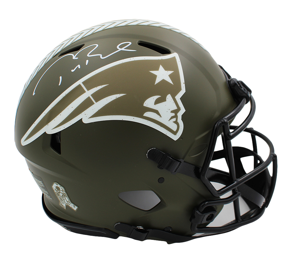 22842 Tom Brady Signed   England Patriots Speed Authentic Salute to Service NFL Helmet