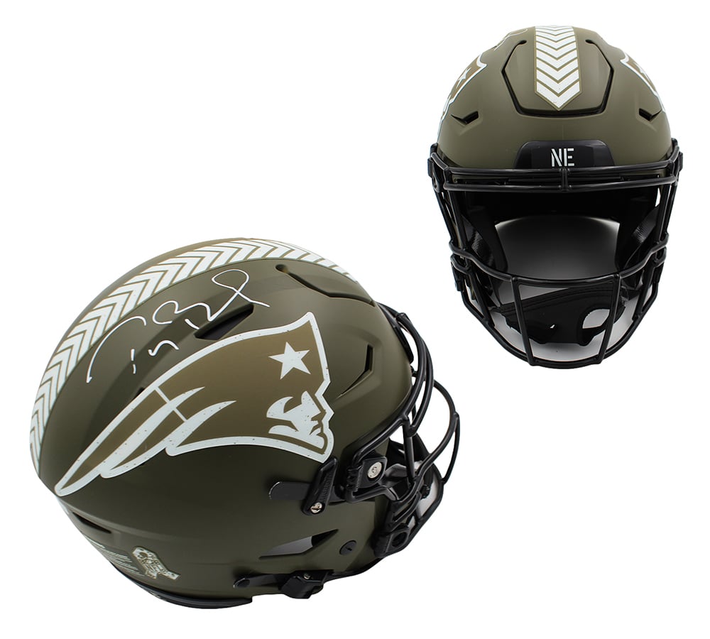 22844 Tom Brady Signed   England Patriots Speed Flex Authentic Salute to Service NFL Helmet