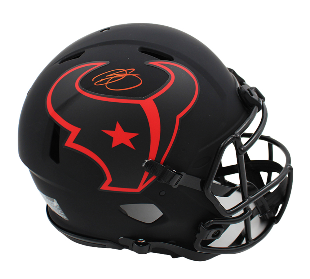 23686 Dalton Schultz Signed Houston Texans Speed Authentic Eclipse NFL Helmet