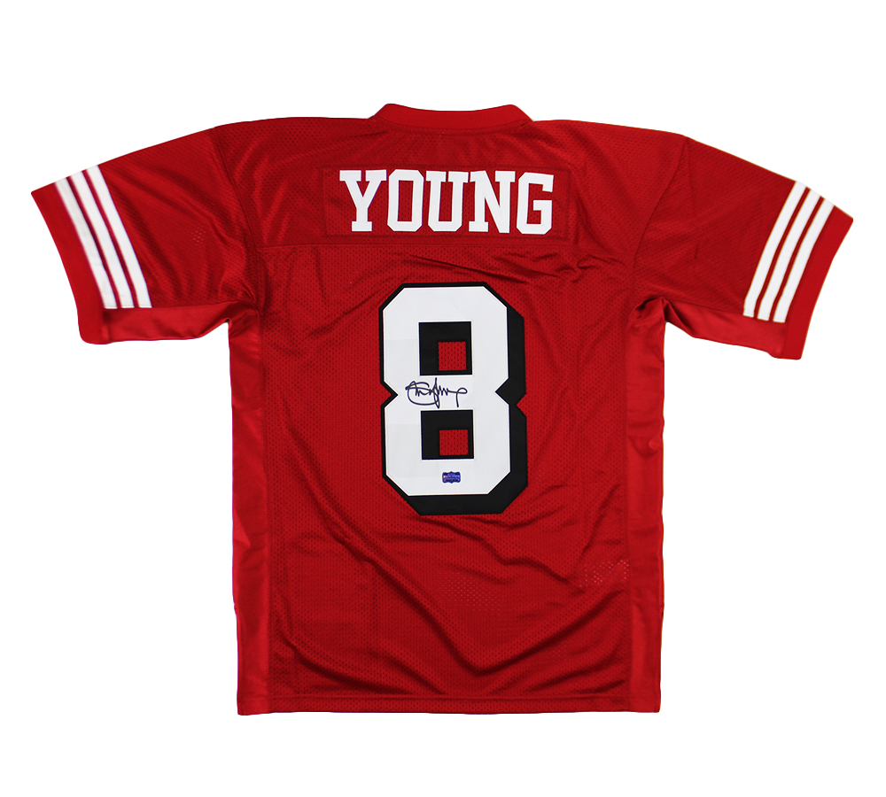 23773 Steve Young Signed San Francisco 49ers Mitchell & Ness Authentic Red NFL Jersey