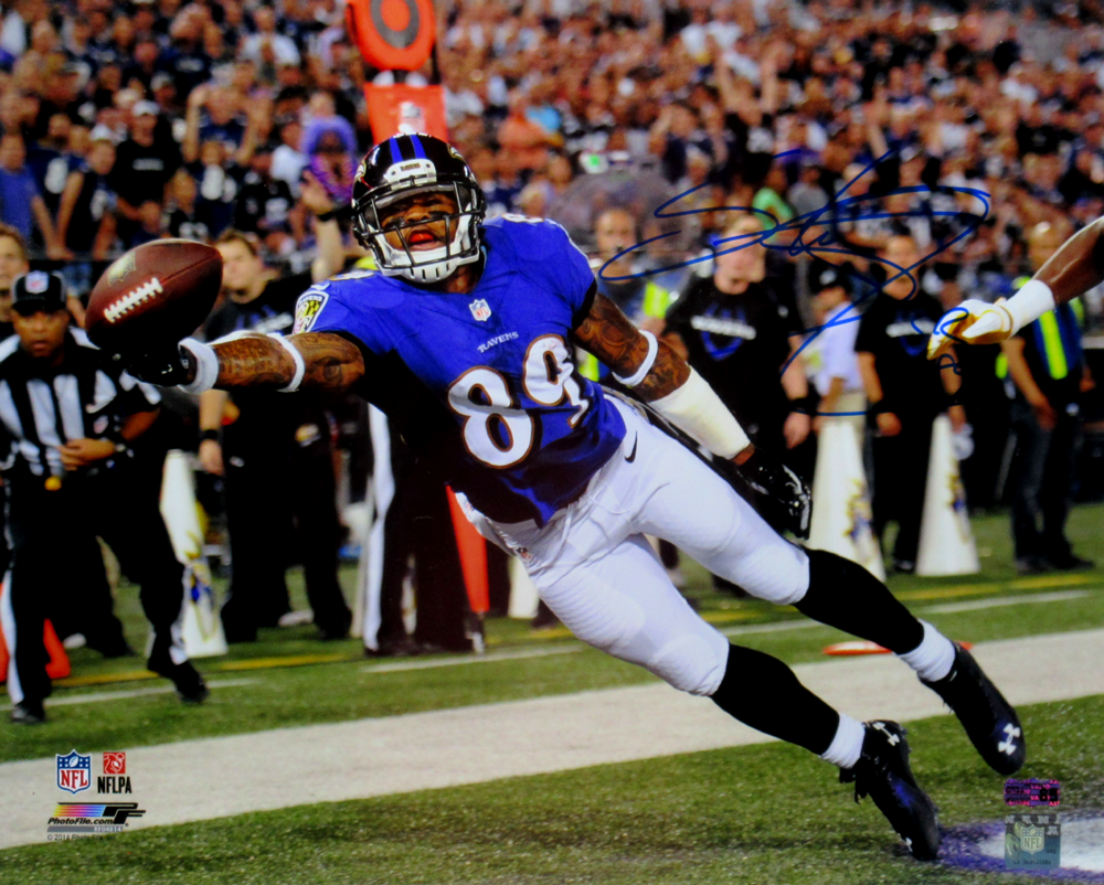 9920 16 x 20 in. Steve Smith Sr. Signed Baltimore Ravens NFL Photo - Stretch