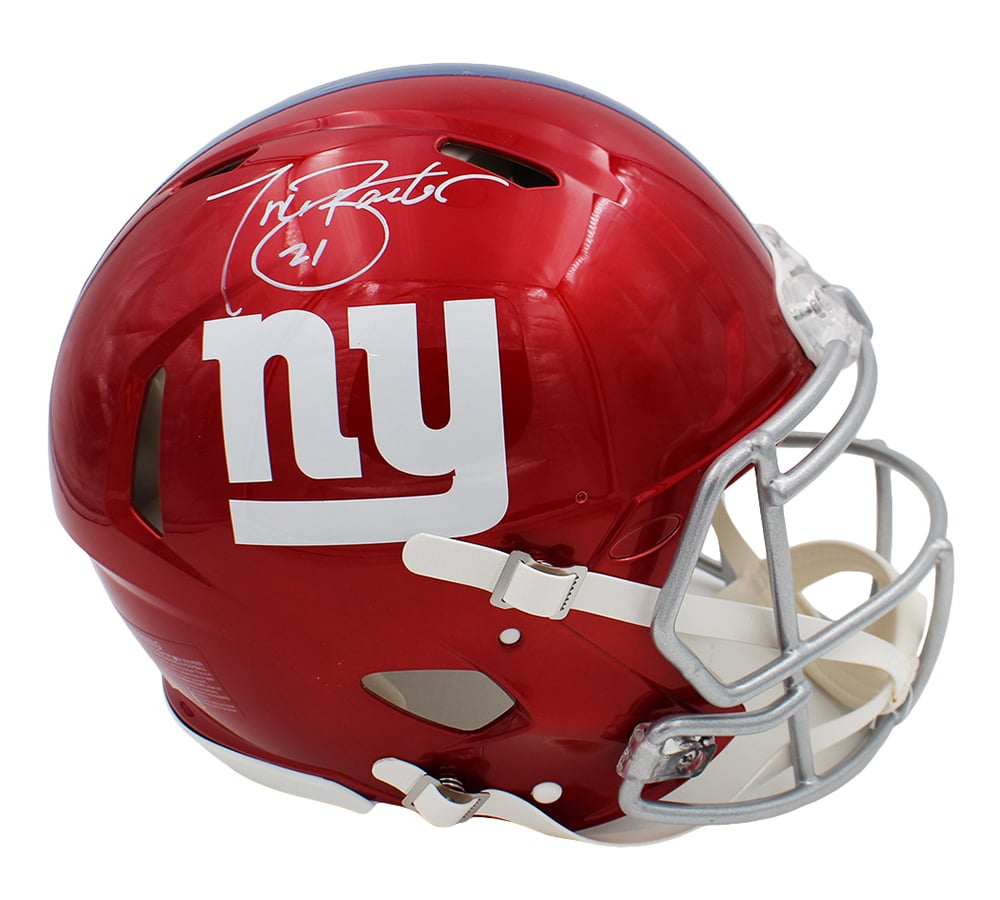 22796 Tiki Barber Signed   York Giants Speed Authentic Flash NFL Helmet
