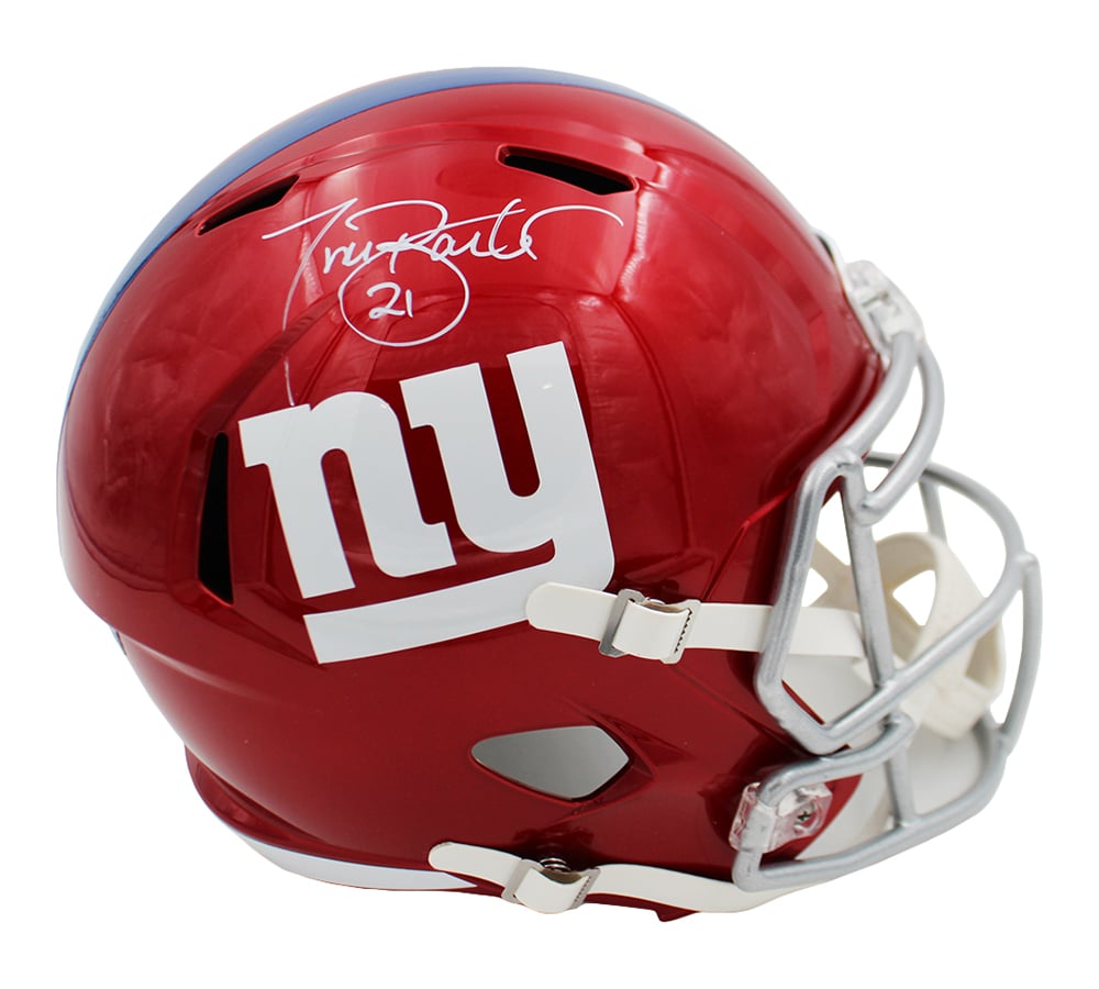 22797 Tiki Barber Signed   York Giants Speed Full Size Flash NFL Helmet