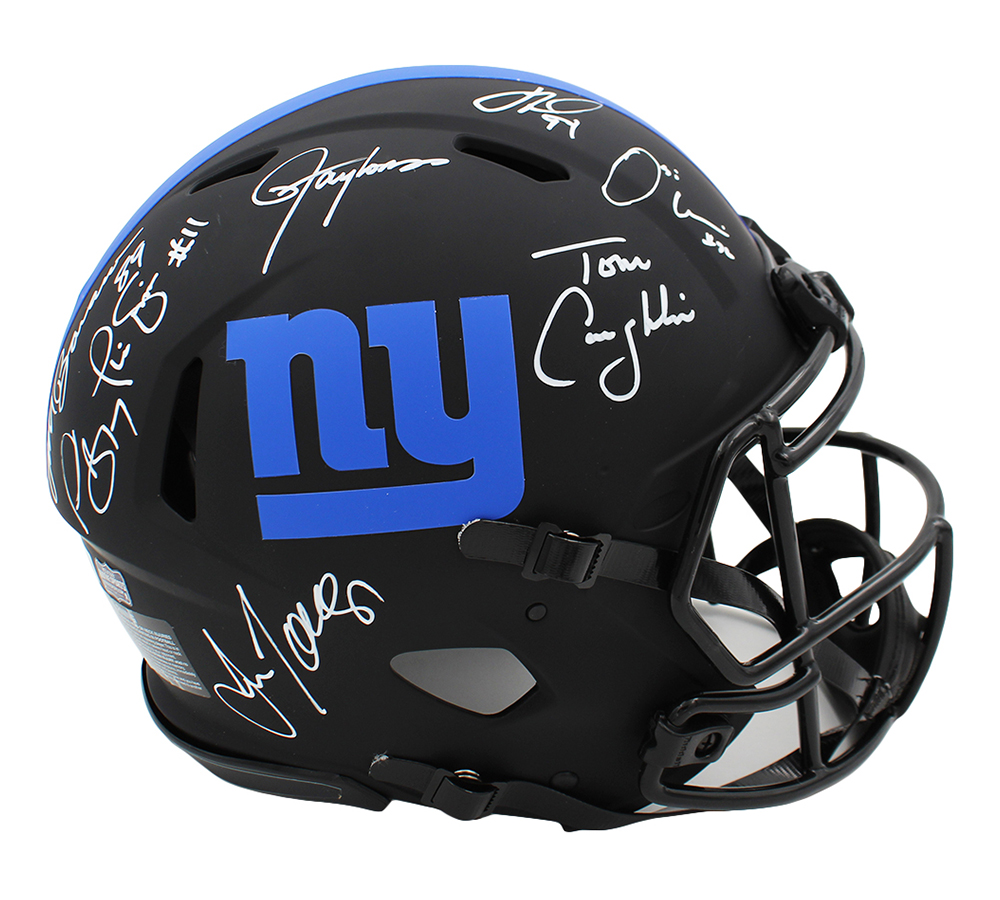 22802 Multi-Player Signed   York Giants Speed Authentic Eclipse NFL Helmet with 17 Signatures