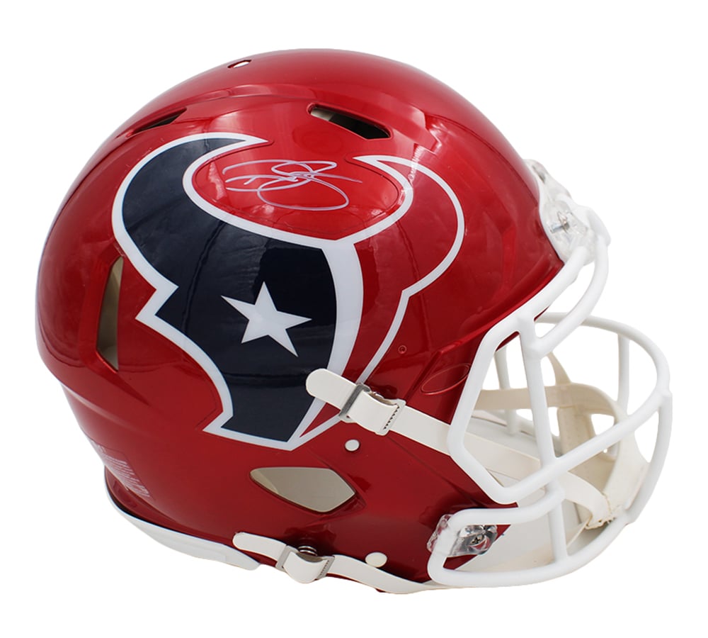 23682 Dalton Schultz Signed Houston Texans Speed Authentic Flash NFL Helmet
