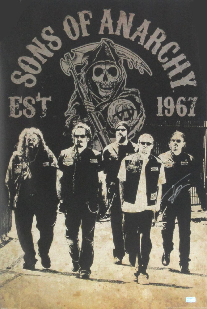 4222 36 x 24 in. Tommy Flanagan Signed Sons of Anarchy Poster with 5 Characters -  Radtke Sports