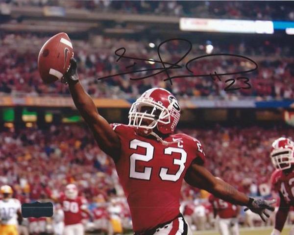 8131 8 x 10 in. Tim Jennings Signed Classic Georgia Bulldogs NCAA Reaching Photo -  Radtke Sports