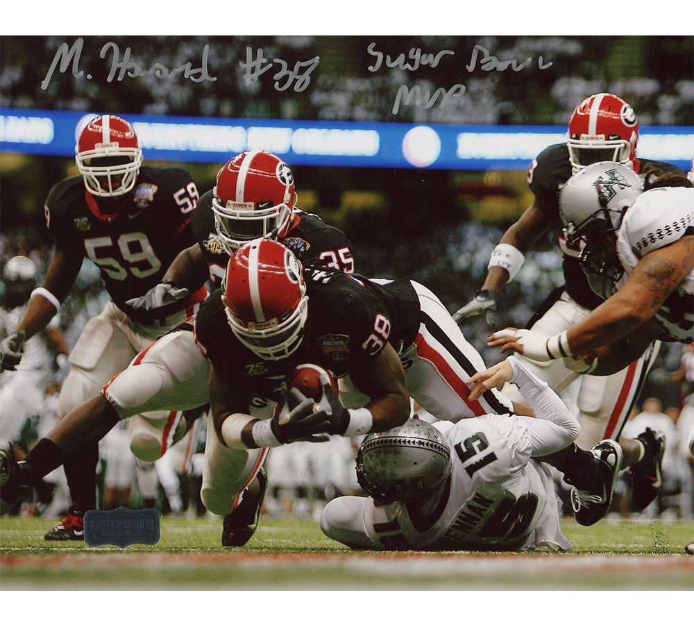 8151 8 x 10 in. Marcus Howard Signed Georgia Bulldogs Unframed NCAA Photo with Sugar Bowl MVP Inscription -  Radtke Sports