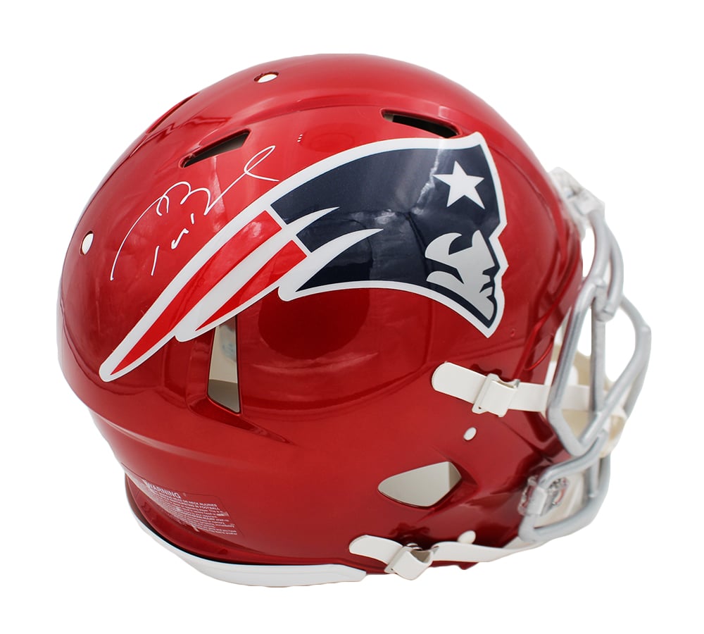 21292 Tom Brady Signed   England Patriots Speed Authentic Flash NFL Helmet