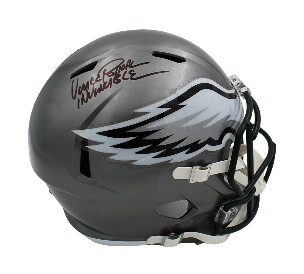 Vince Papale Signed Eagles Throwback Riddell Full Size Replica