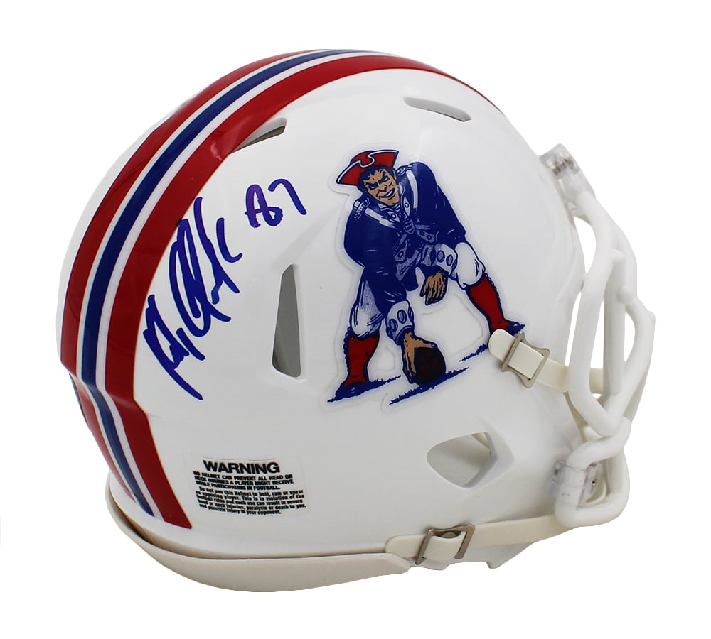 23473 Rob Gronkowski Signed   England Patriots Speed 1982-1989 NFL Mini Helmet