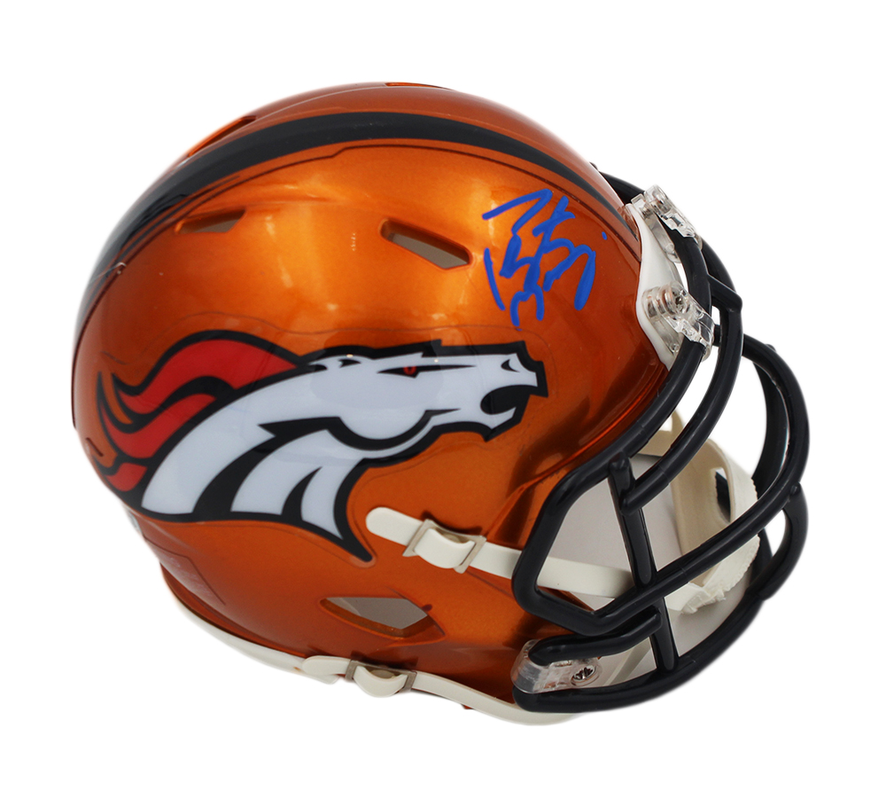 21417 Peyton Manning Signed Denver Broncos Speed Flash NFL Mini Helmet