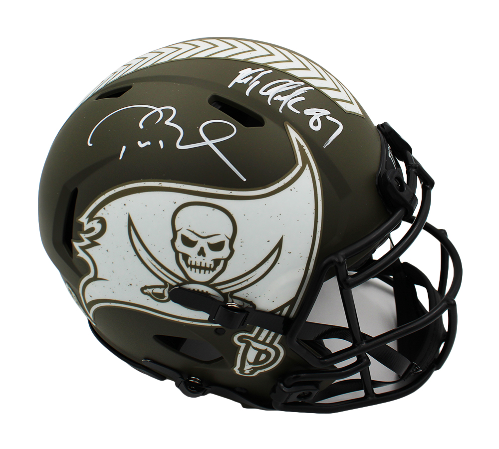 23459 Tom Brady & Rob Gronkowski Signed Tampa Bay Buccaneers Speed Authentic Salute to Service NFL Helmet -  Radtke Sports