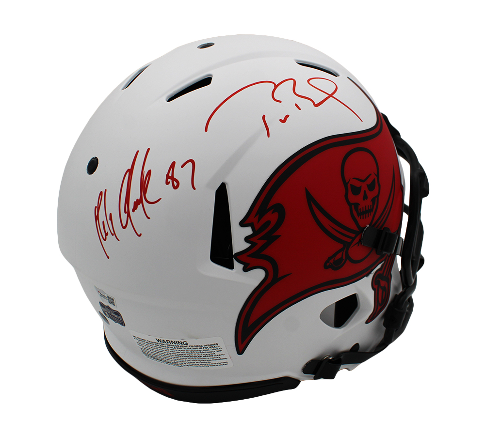 23462 Tom Brady & Rob Gronkowski Signed Tampa Bay Buccaneers Speed Authentic Lunar NFL Helmet -  Radtke Sports