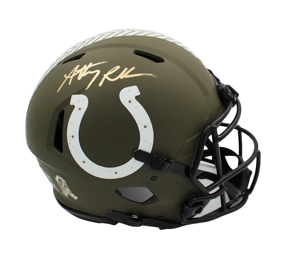 24085 Anthony Richardson Signed Indianapolis Colts Speed Authentic Salute to Service NFL Helmet