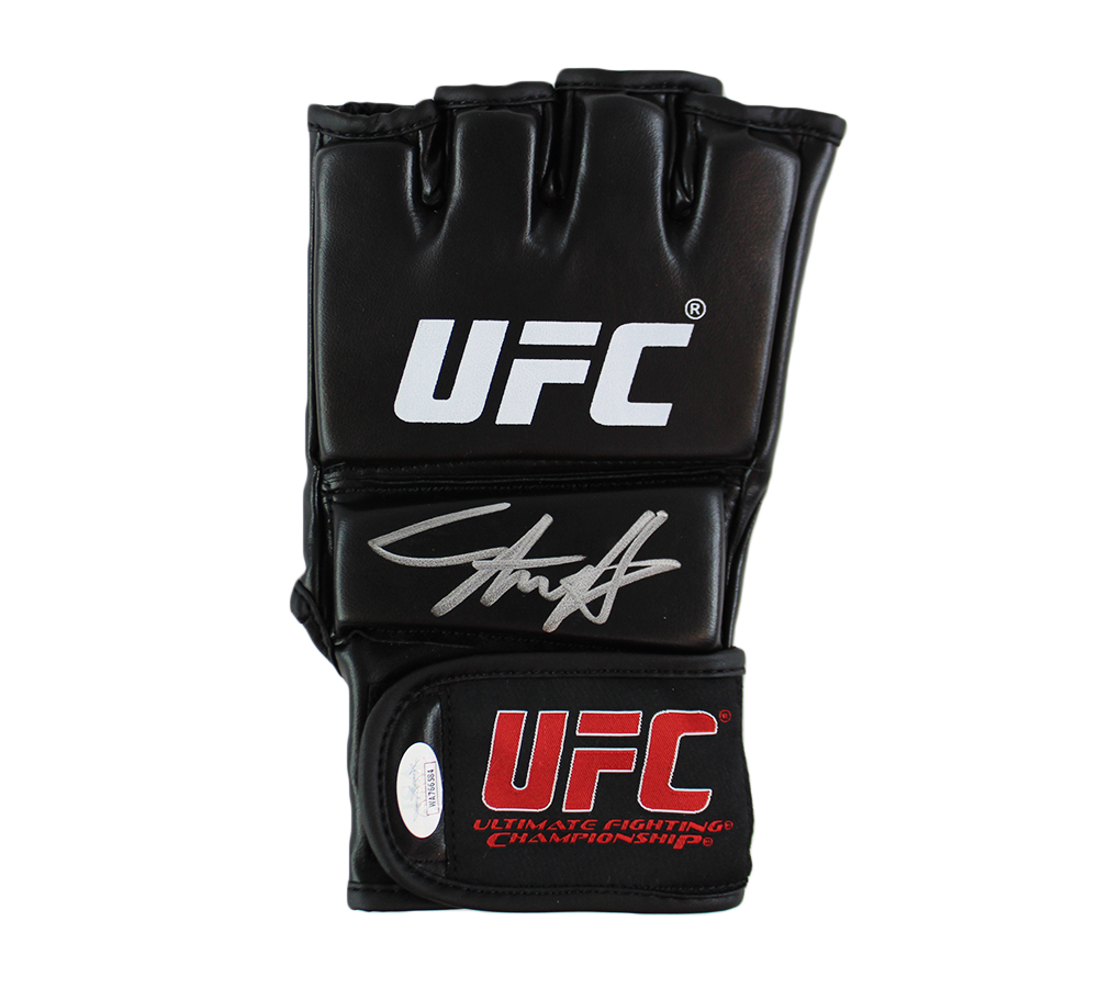 24178 Israel Adesanya Signed Black & Red UFC Glove