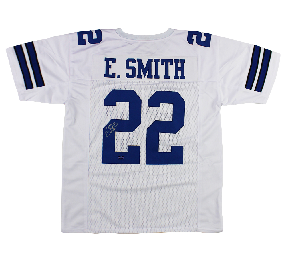 3922 Emmitt Smith Signed Dallas Custom White Jersey