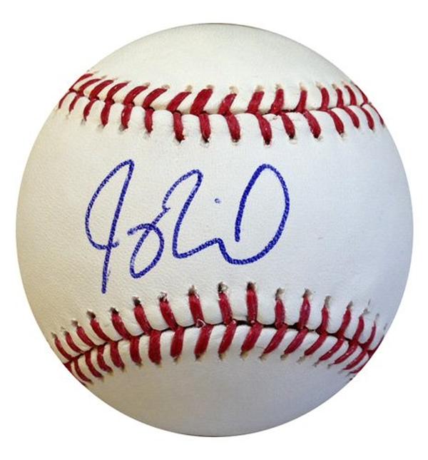 7818 Joey Terdoslavich Signed Rawlings Official Major League Baseball
