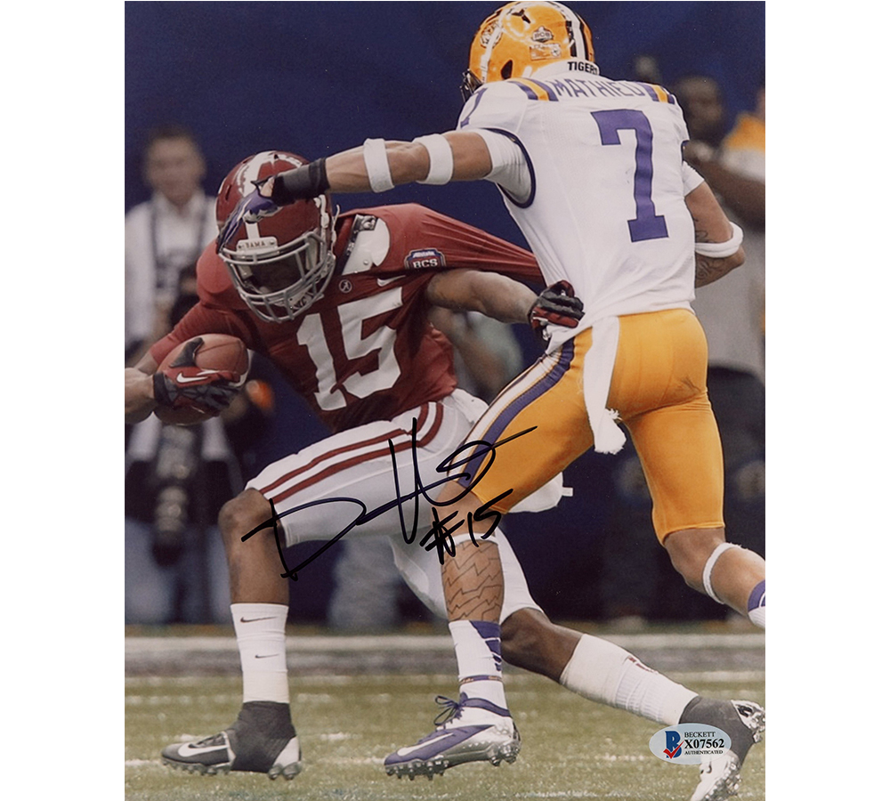 Picture of Radtke Sports 7921 8 x 10 in. Darius Hanks Signed Alabama Crimson Tide Unframed NCAA Catch Over Honey Badger Photo