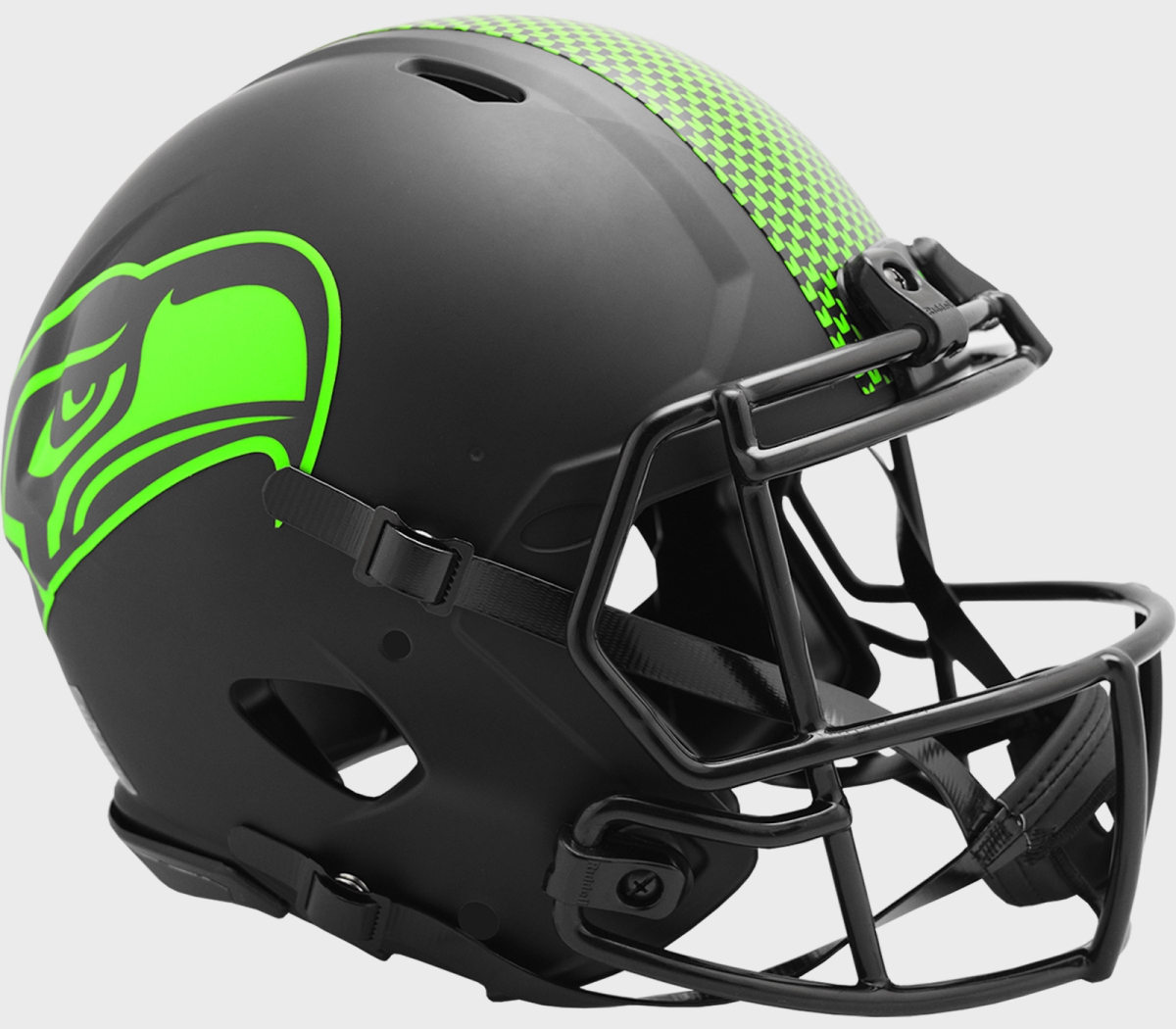 sea-ecl-auth Seattle Seahawks Unsigned Eclipse Black Authentic Full Size Riddell Helmet