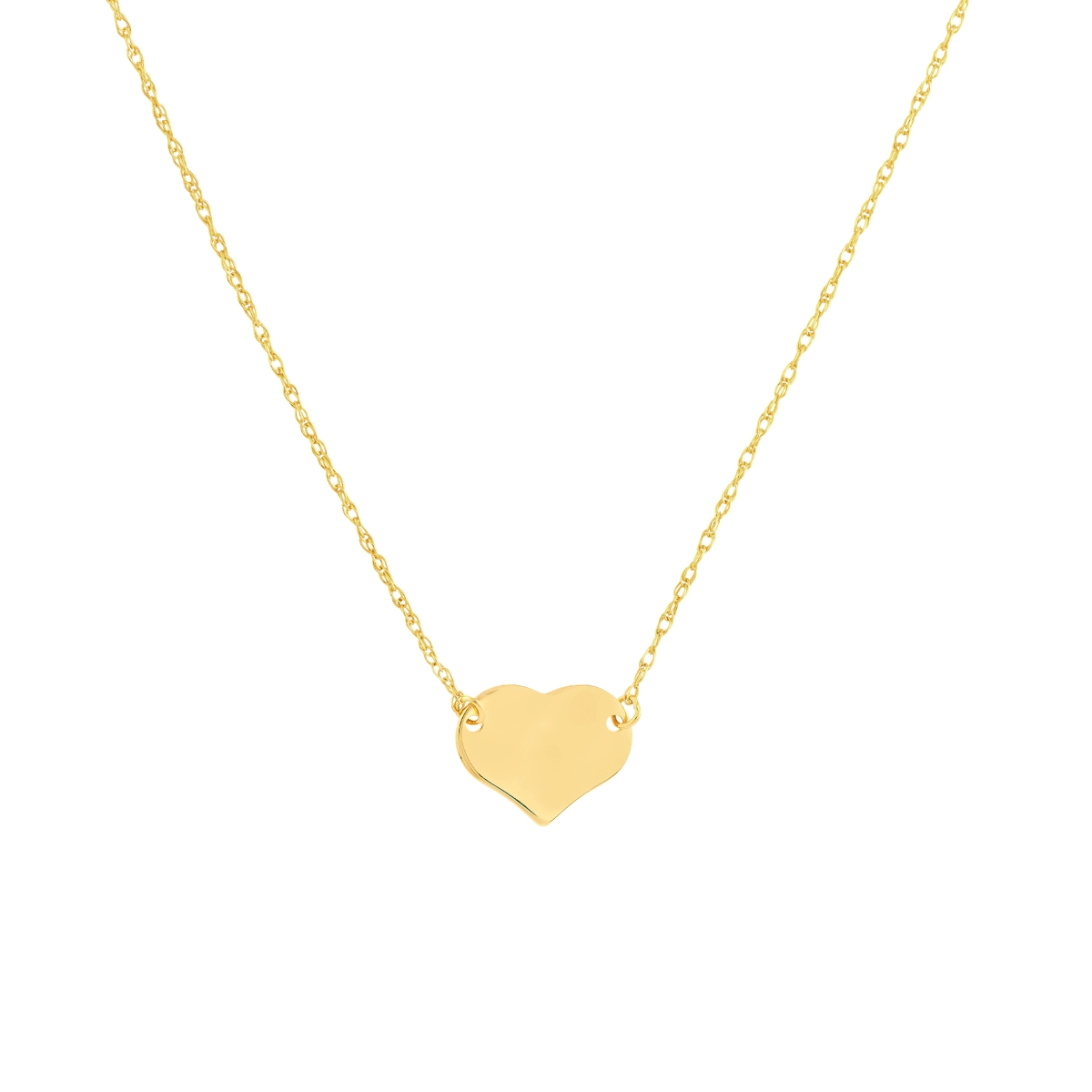 UBS015026732-14Y-18 14K Yellow Gold Mini Heart Necklace - Yellow Gold - Adjustable - Elegant Design
