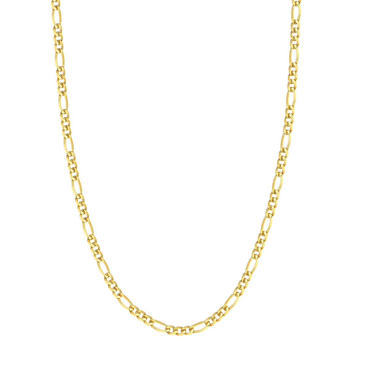 UBS016000852-14Y-8 14K Yellow Gold 4.75 mm Concave Figaro 3 Plus 1 Chain Bracelet with Lobster Lock