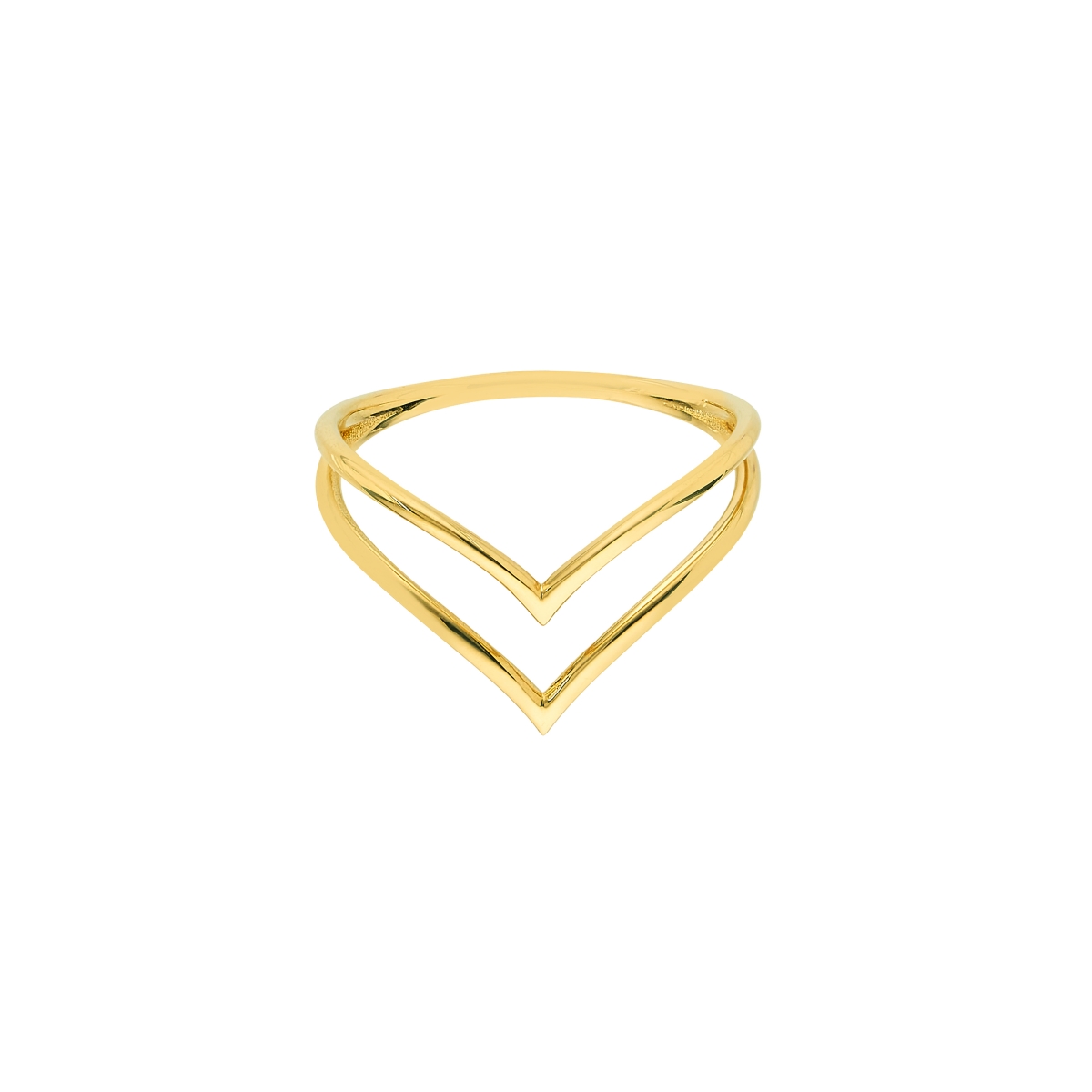 UBS014022898-14Y-7 14K Yellow Gold Double Chevron Design Ring - Size 7