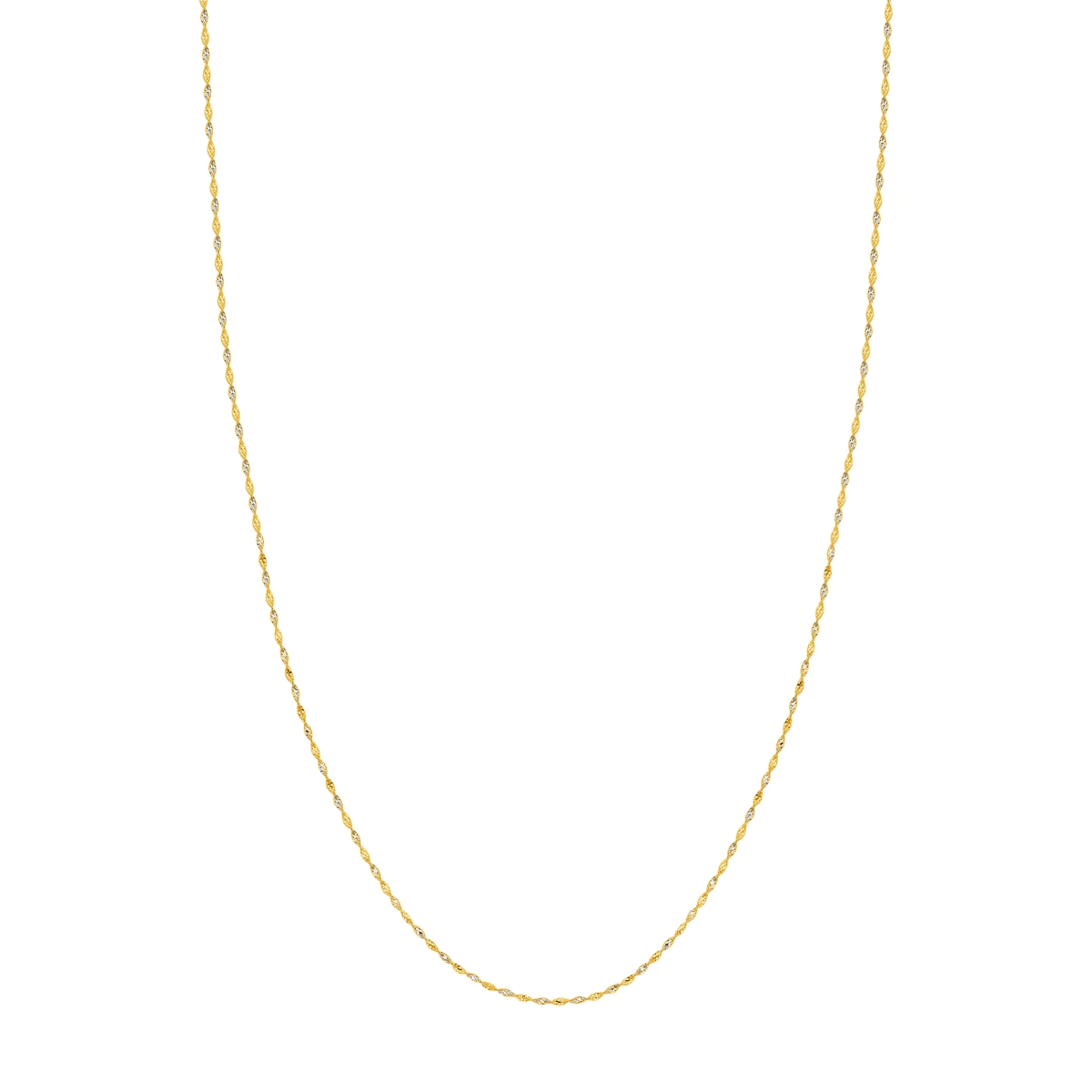 UBS016007311-14YB-18 14K Yellow & White Gold 1.35 mm 2-Tone Twisted Dorica Chain with Lobster Lock