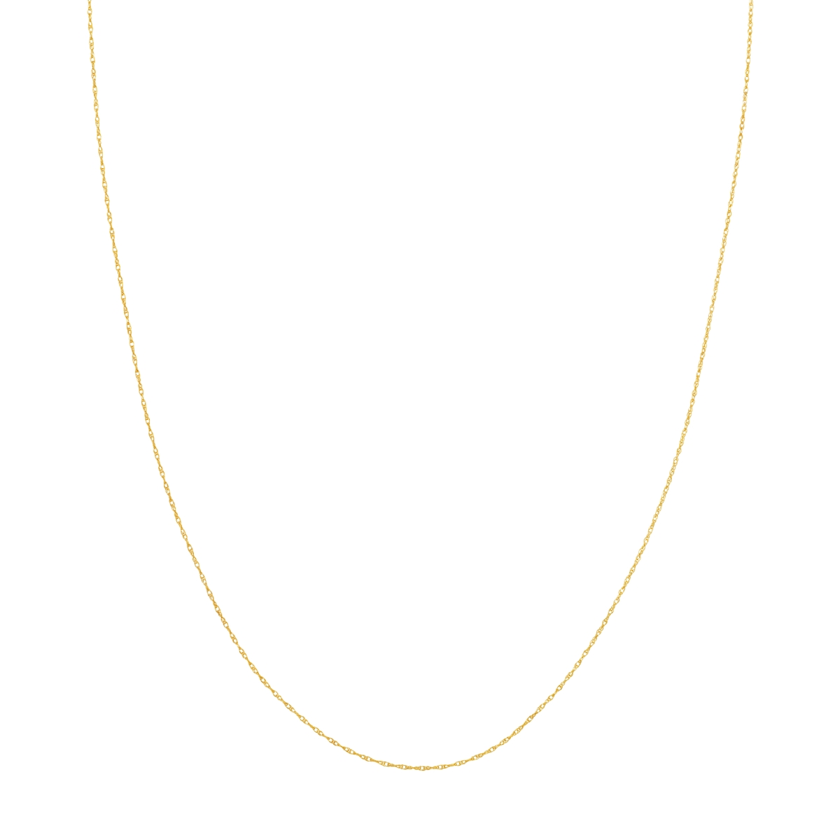 UBS016000036-10B-18 10K White Gold 0.80 mm Light Pendant Rope Chain with Spring Ring Lock
