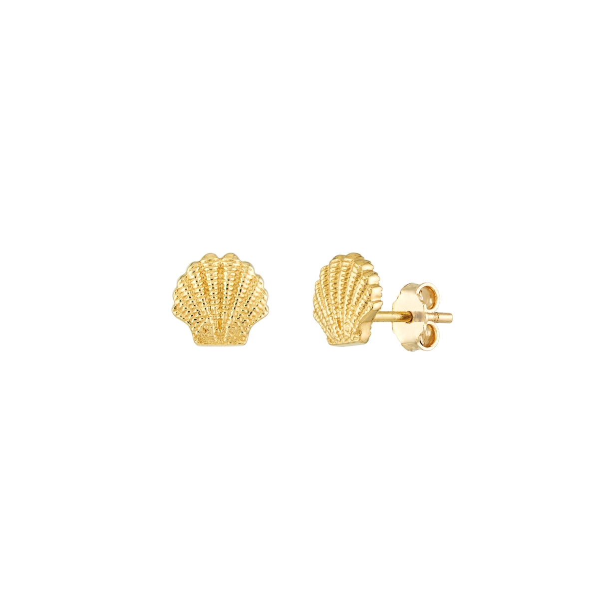 UBS014023070-14Y 14K Yellow Gold Mini Seashell Stud Earrings