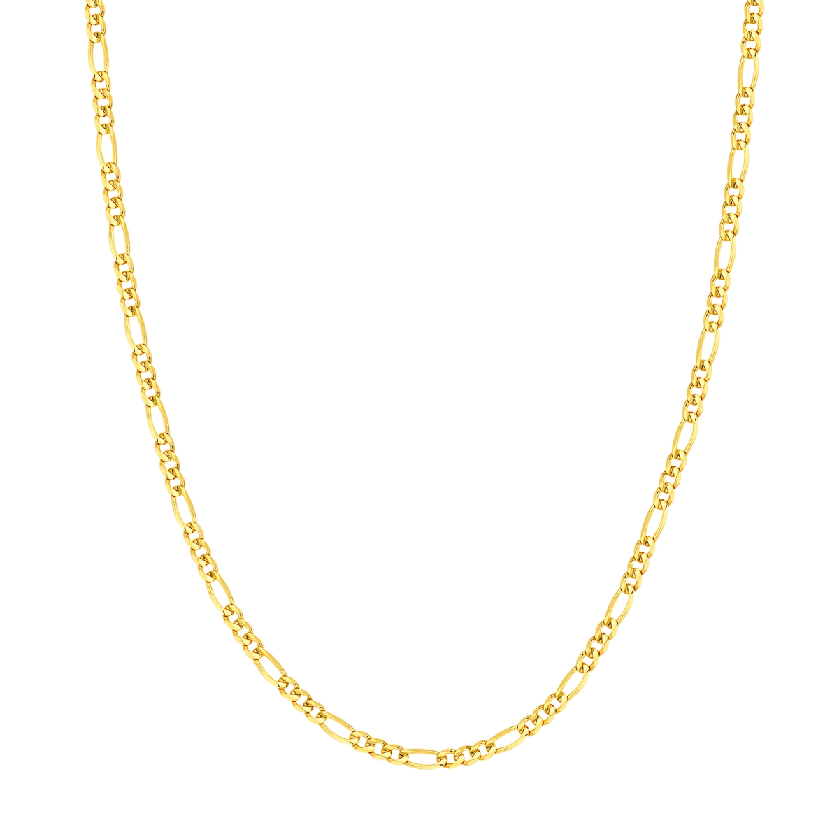 UBS016000878-14Y-8 14K Yellow Gold 3.20 mm Concave Figaro Chain Bracelet with Lobster Lock