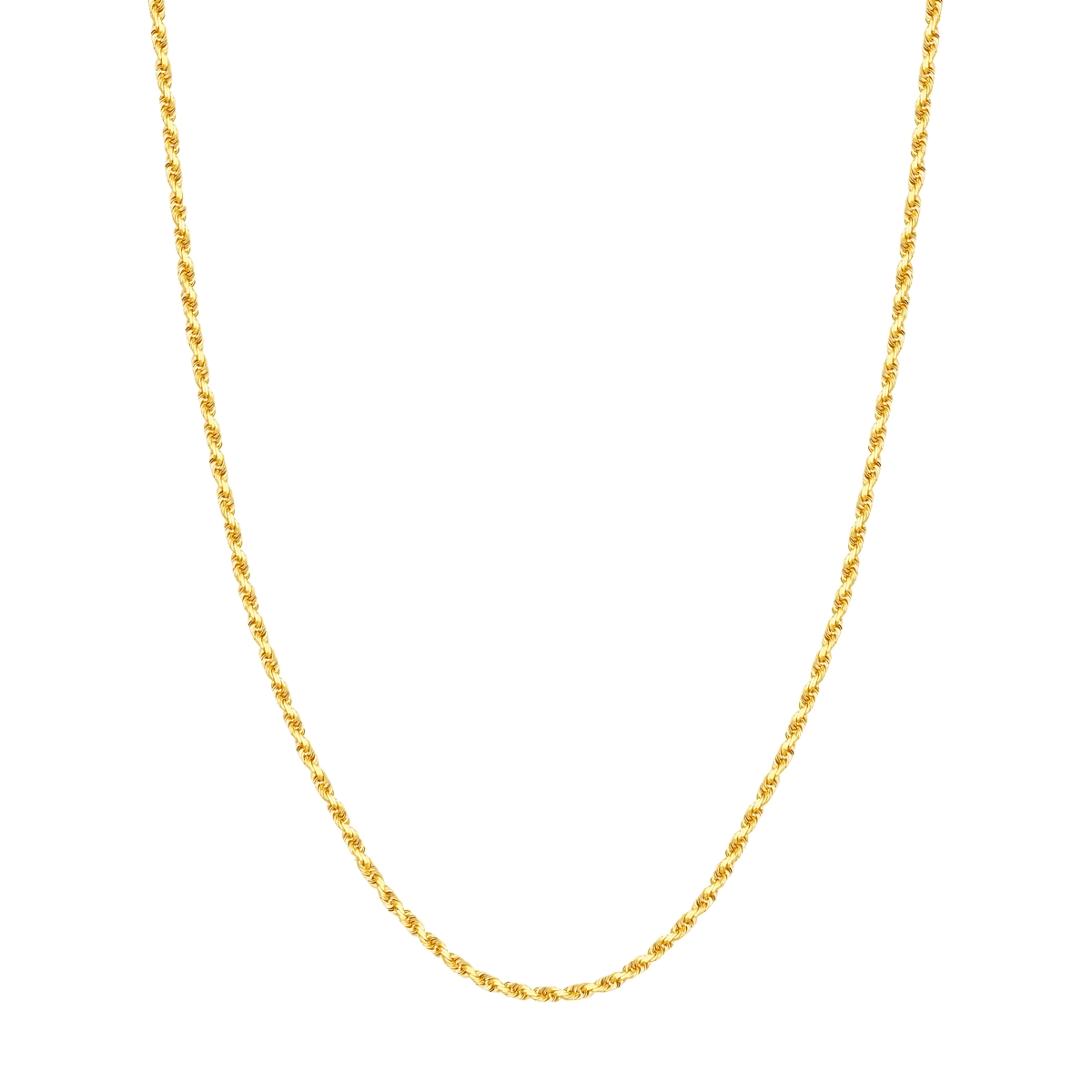 UBS014001591-10Y-22 10K Yellow Gold 3.00 mm Diamond Cut Rope Chain with Lobster Lock