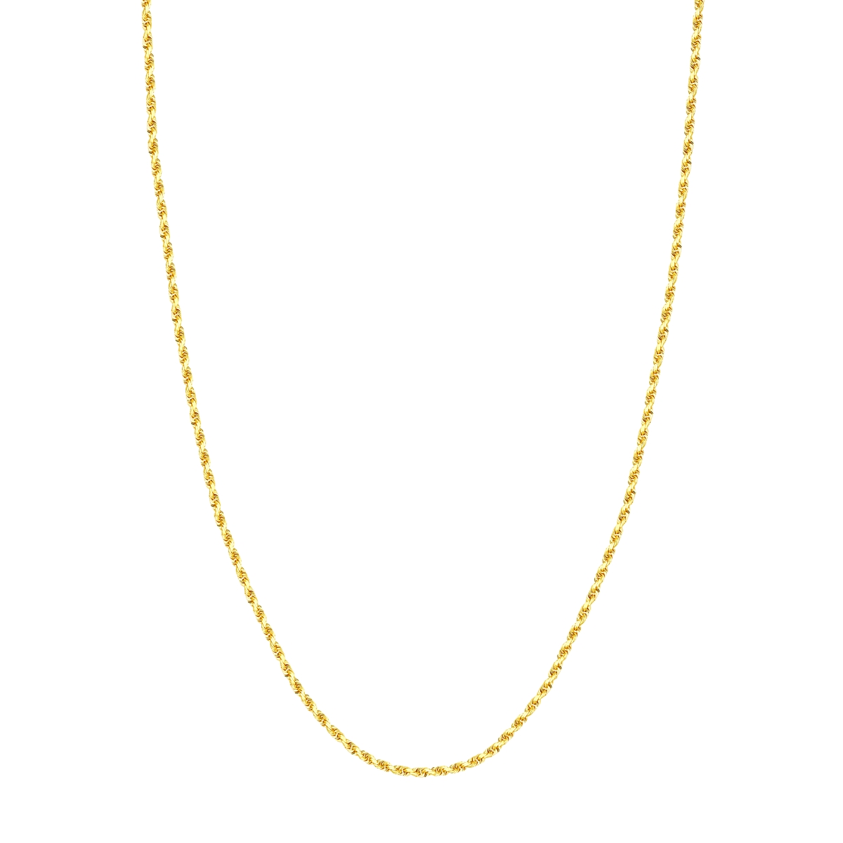 UBS014001589-10Y-20 10K Yellow Gold 2.30 mm Diamond Cut Rope Chain with Lobster Lock