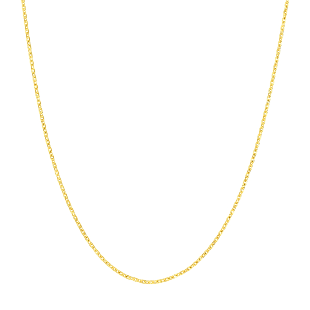 UBS016000373-14Y-18 14K Yellow Gold 0.80 mm Diamond Cut Cable Chain with Spring Ring Lock