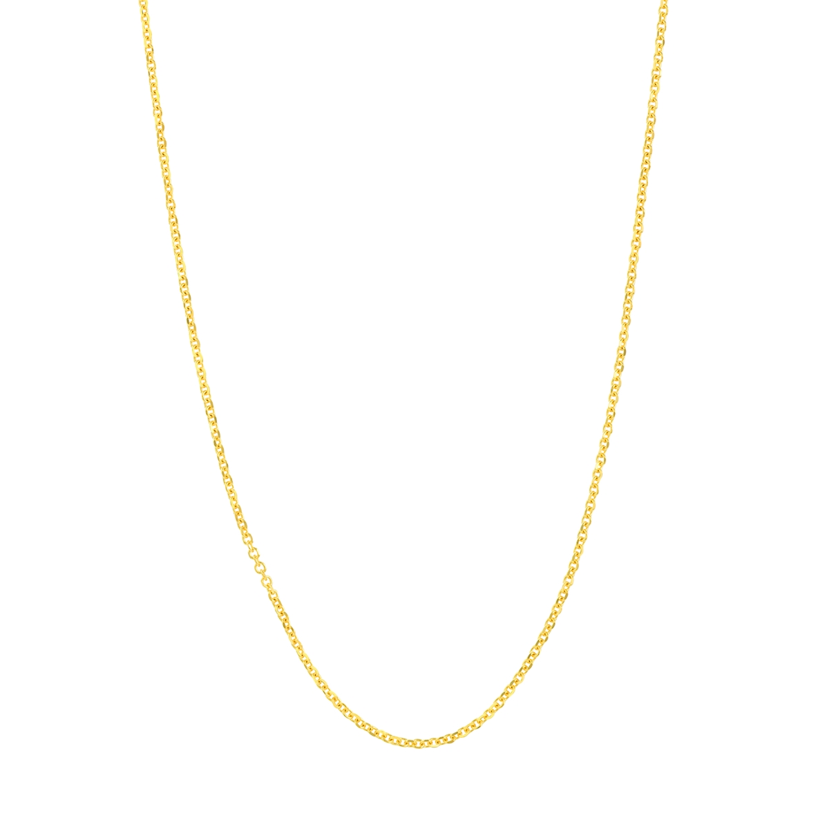 UBS015007806-14B-22 Adjustable 14K White Gold Diamond Cut Cable Chain - 1.05 mm