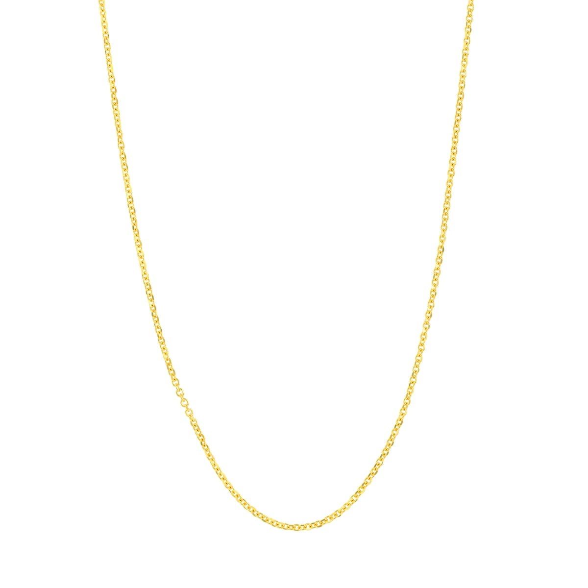 UBS015007806-14Y-22 14K Yellow Gold Adjustable Diamond Cut Cable Chain - Gold - 1.05 mm - Lobster Lock