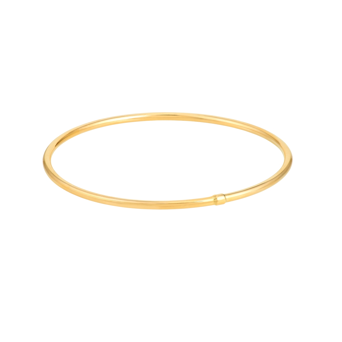 UBS014021538-14Y-8 14K Yellow Gold 2.35 mm Plain Round Tube Stackable Slip-On Bangle