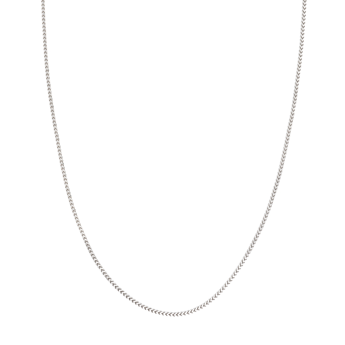 UBS016005360-92B-22 92K Sterling Silver White Rhodium Plated 1.9 mm Round Franco Chain with Lobster Lock