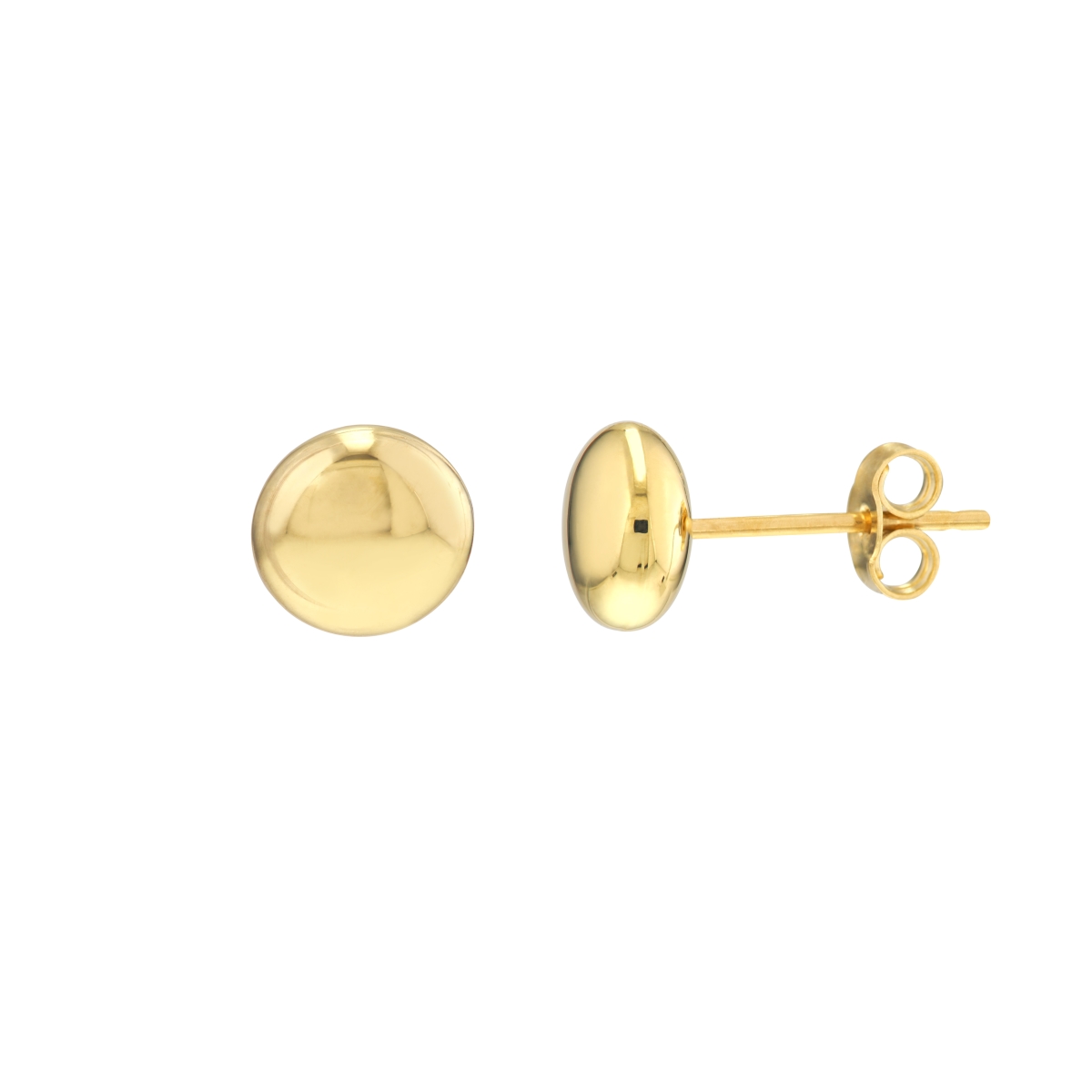 UBS014023441-14Y 14K Yellow Gold 7.0 mm Flat Round Pebble Stud Earrings