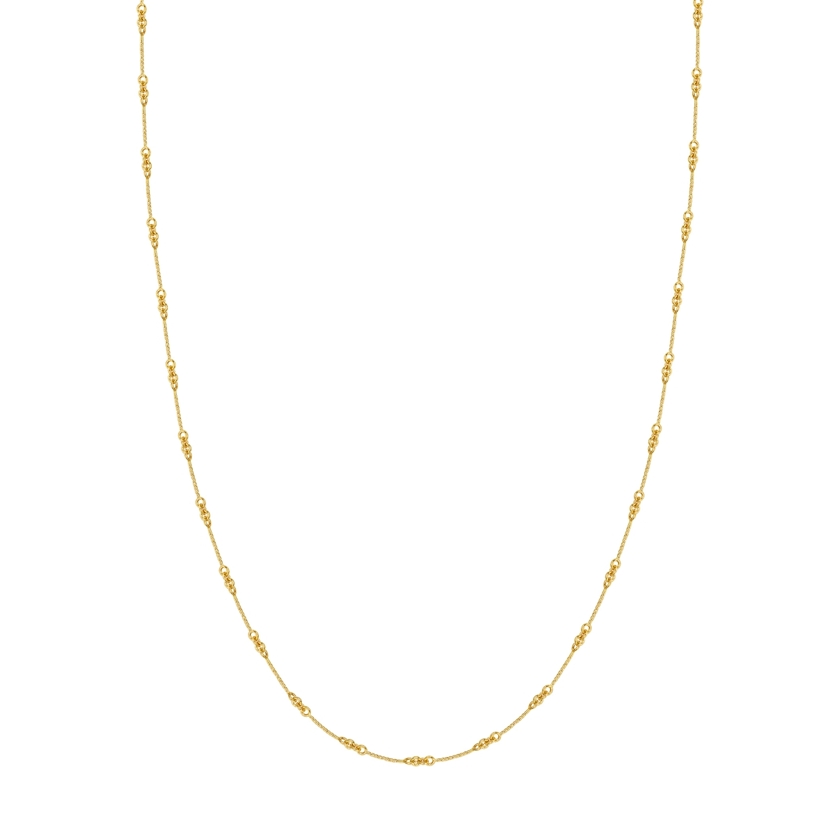 UBS016003921-14Y-18 14K Yellow Gold 0.80 mm Twisted Bar Cable Chain with Lobster Lock