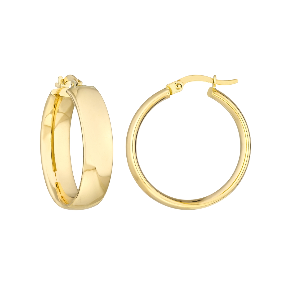 UBS014023509-10Y 10K Yellow Gold 20 mm Round High Polished Hoop Earrings with Hinge Closure