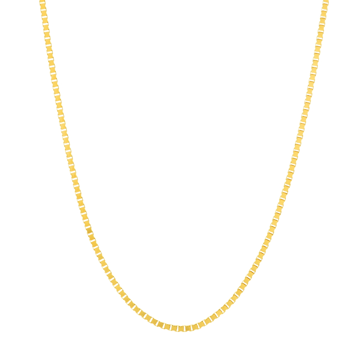 UBS015010210-14Y-22 14K Yellow Gold 0.96 mm Slider Bead Adjustable Box Chain Necklace with Slider Bead Lobster Lock
