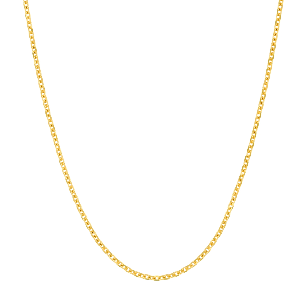 UBS016002331-14B-18 14K White Gold 1.05 mm Adjustable Diamond Cut Open Cable Chain with Lobster Lock