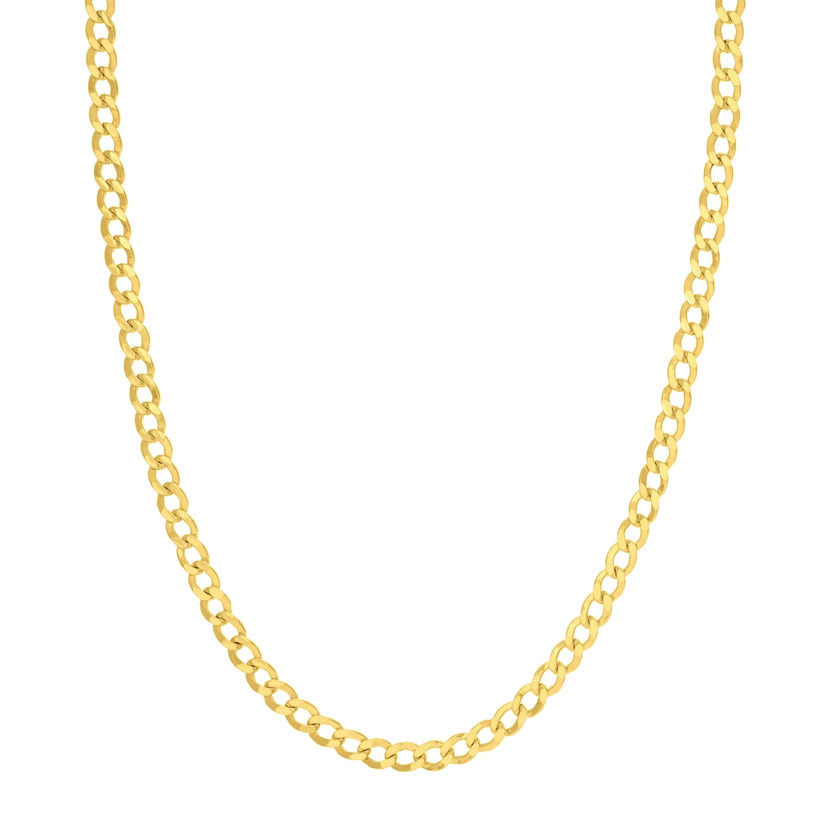 UBS016005151-10Y-20 10K Yellow Gold 5.9 mm Hollow Diamond Cut Tight Cuban Chain with Lobster Lock
