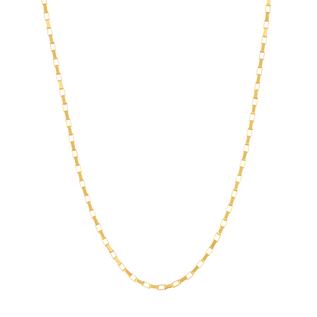 UBS016002428-14Y-7.25 14K Yellow Gold 0.88 mm Long Link Box Chain Bracelet with Spring Ring Lock