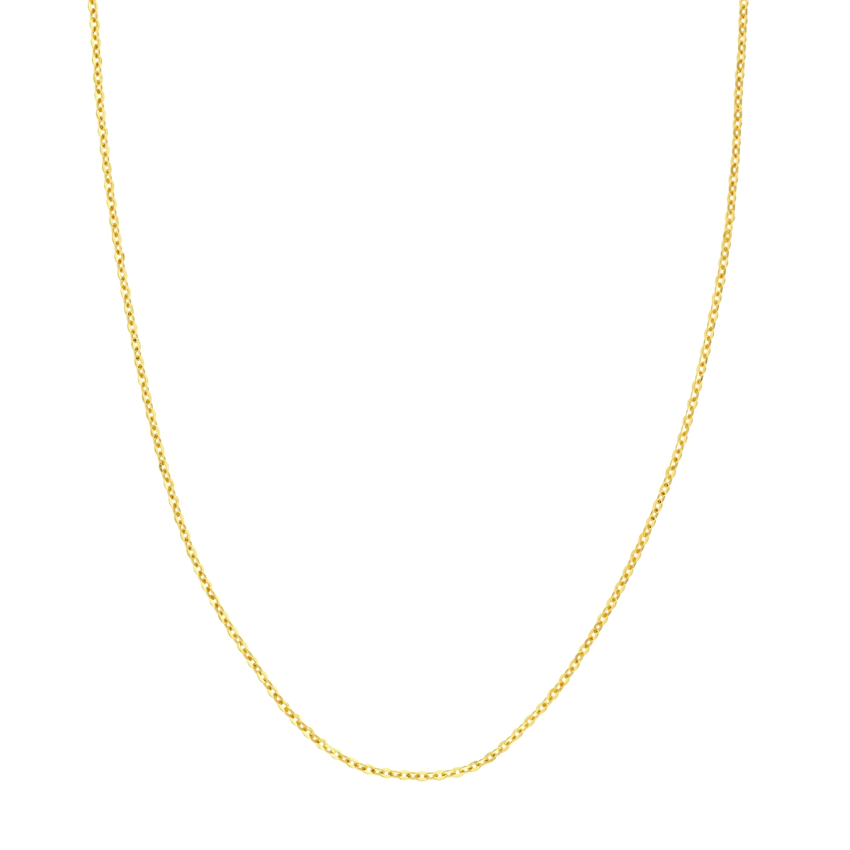UBS015035130-14Y-22 14K Yellow Gold Adjustable Diamond Cut Cable Chain - Yellow Gold - 2.10 mm - Slider Bead & Lobster Lock