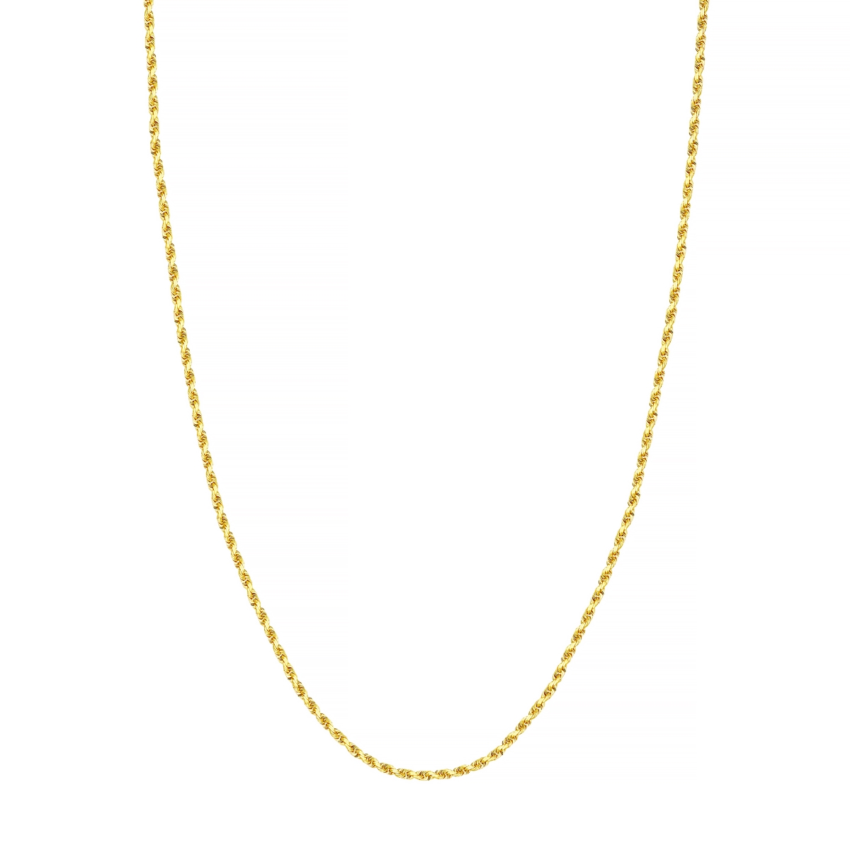 UBS014001588-10Y-20 10K Yellow Gold 2.15 mm Diamond Cut Rope Chain with Lobster Lock